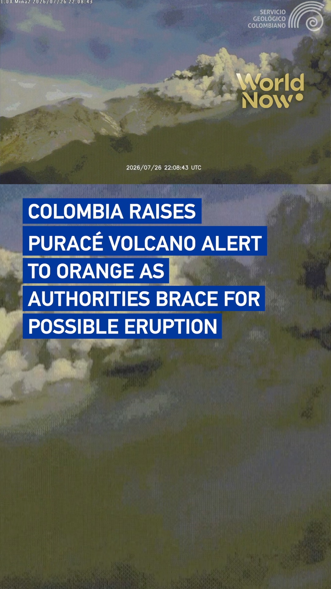 Colombia raises Puracé volcano alert to orange as authorities brace for possible eruption