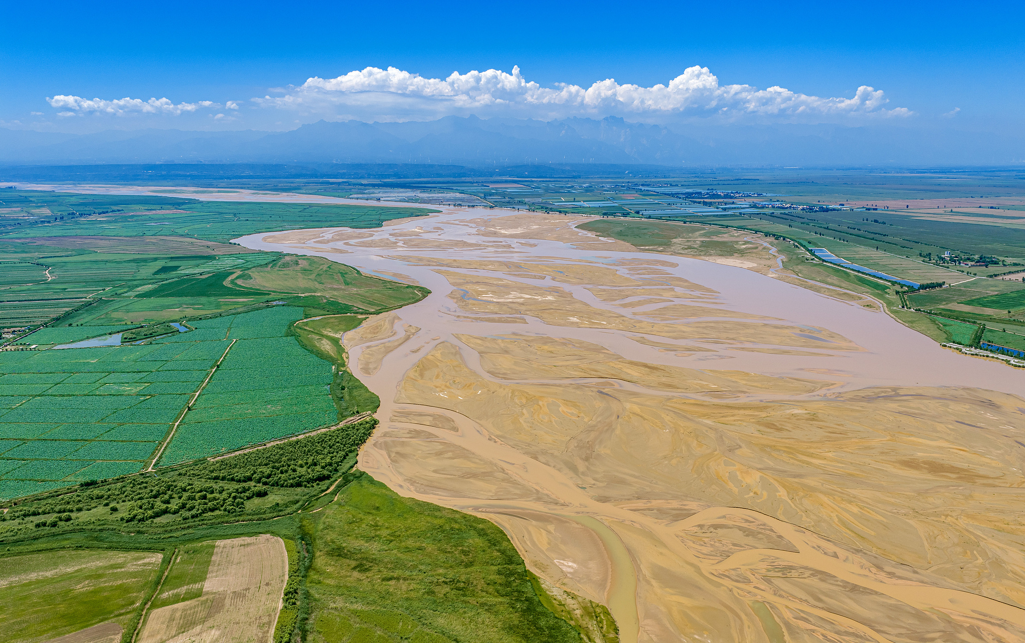 The Yellow River in Yuncheng, Shanxi Province, north China, July 4, 2026. /VCG