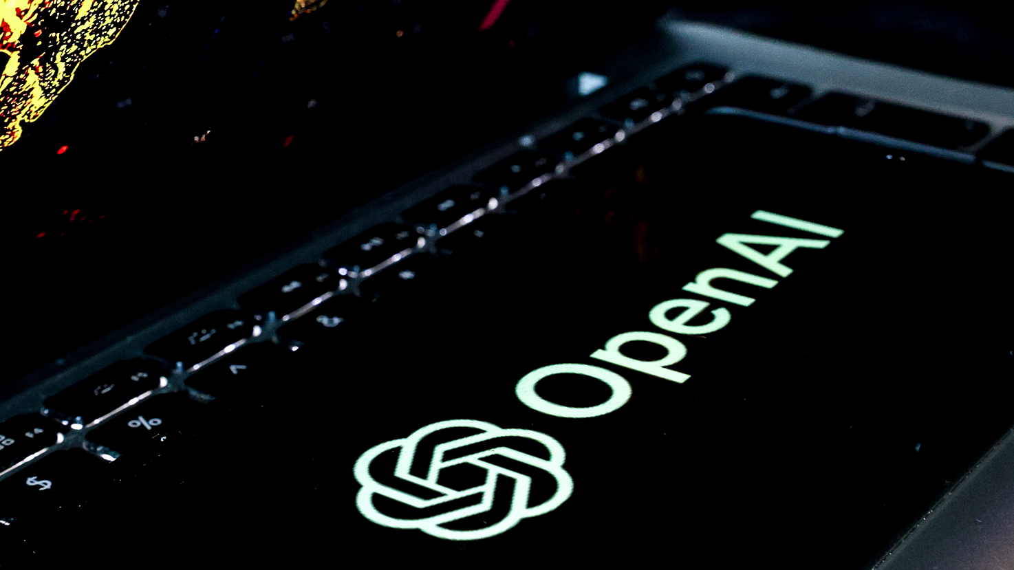In this photo illustration, the OpenAI logo is displayed on a mobile phone screen. /VCG