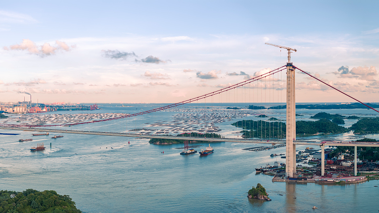A view of the Longmen Bridge, part of the G228 highway, Qinzhou, south China's Guangxi Zhuang Autonomous Region, July 7, 2024.