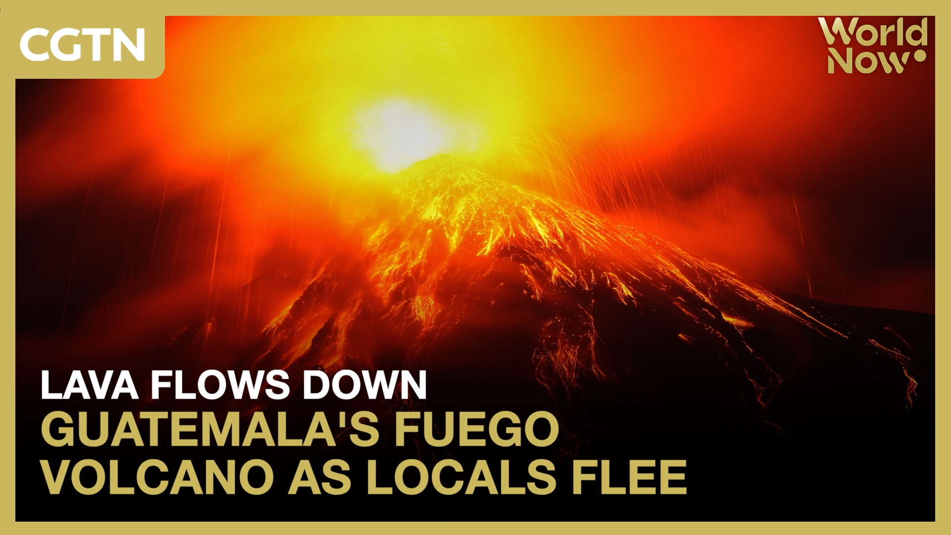 Lava flows down Guatemala's Fuego volcano as locals flee
