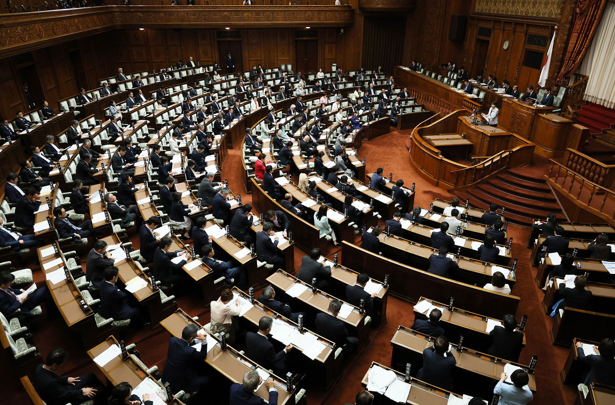 A plenary session of the Senate discusses a bill to establish a National Intelligence Council at the National Diet Building in Tokyo, Japan, May 8, 2026. /CFP