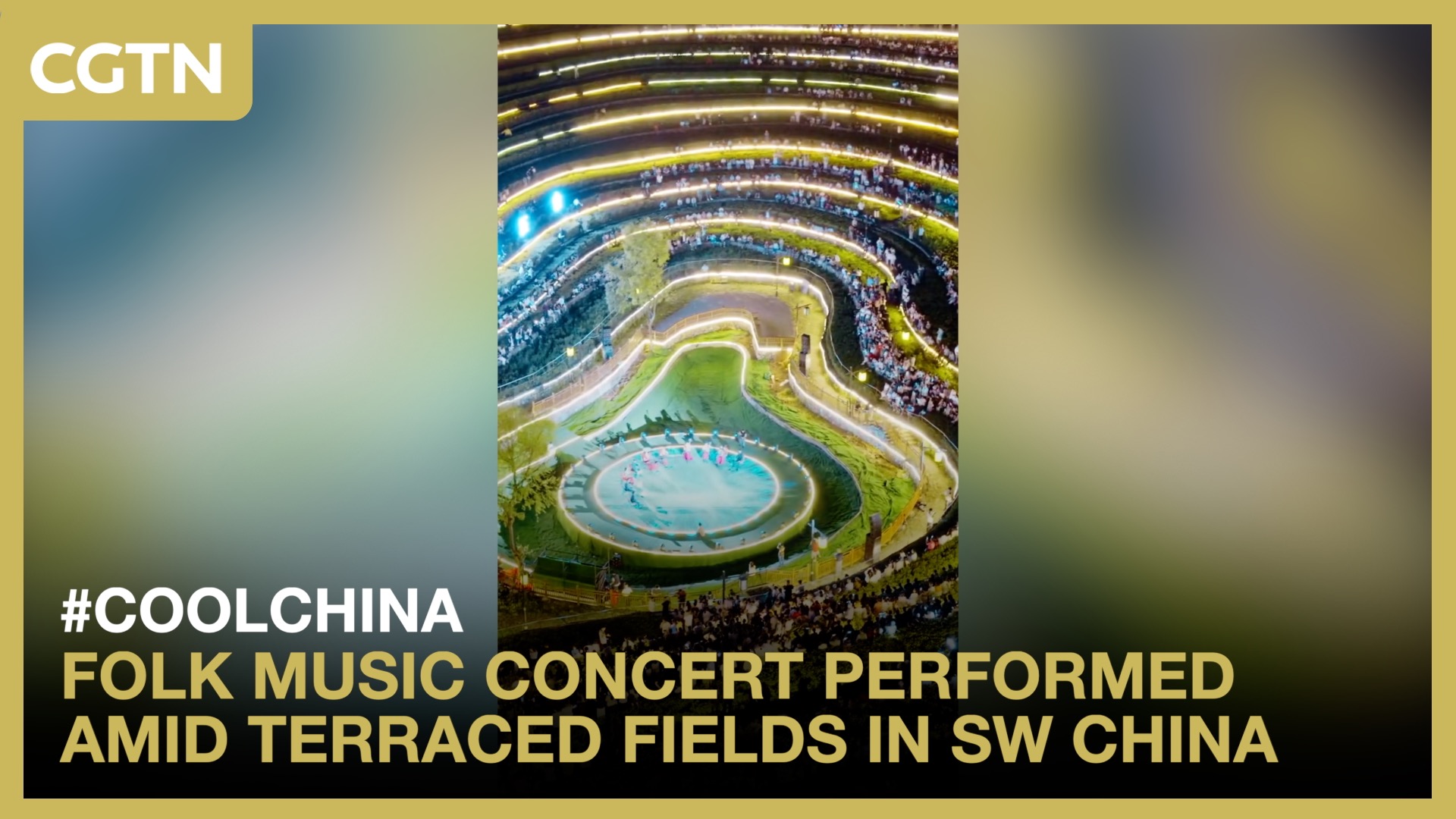 Folk music concert performed amid terraced fields in SW China