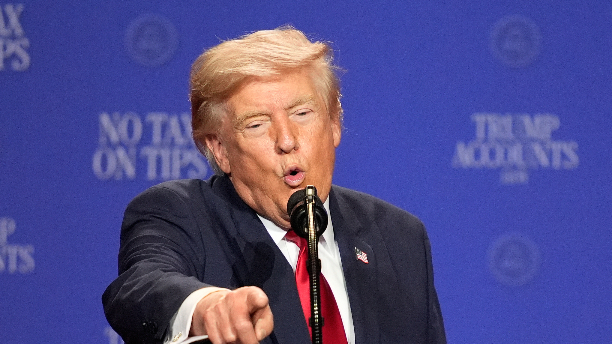 US President Donald Trump speaks at an event at the Red Rock Casino Resort and Spa in Las Vegas, August 5, 2026. /VCG