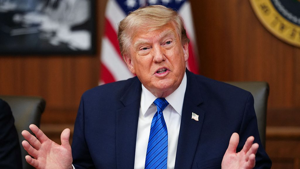 US President Donald Trump speaks during a cabinet meeting at Camp David in Maryland, US, July 31, 2026. /VCG