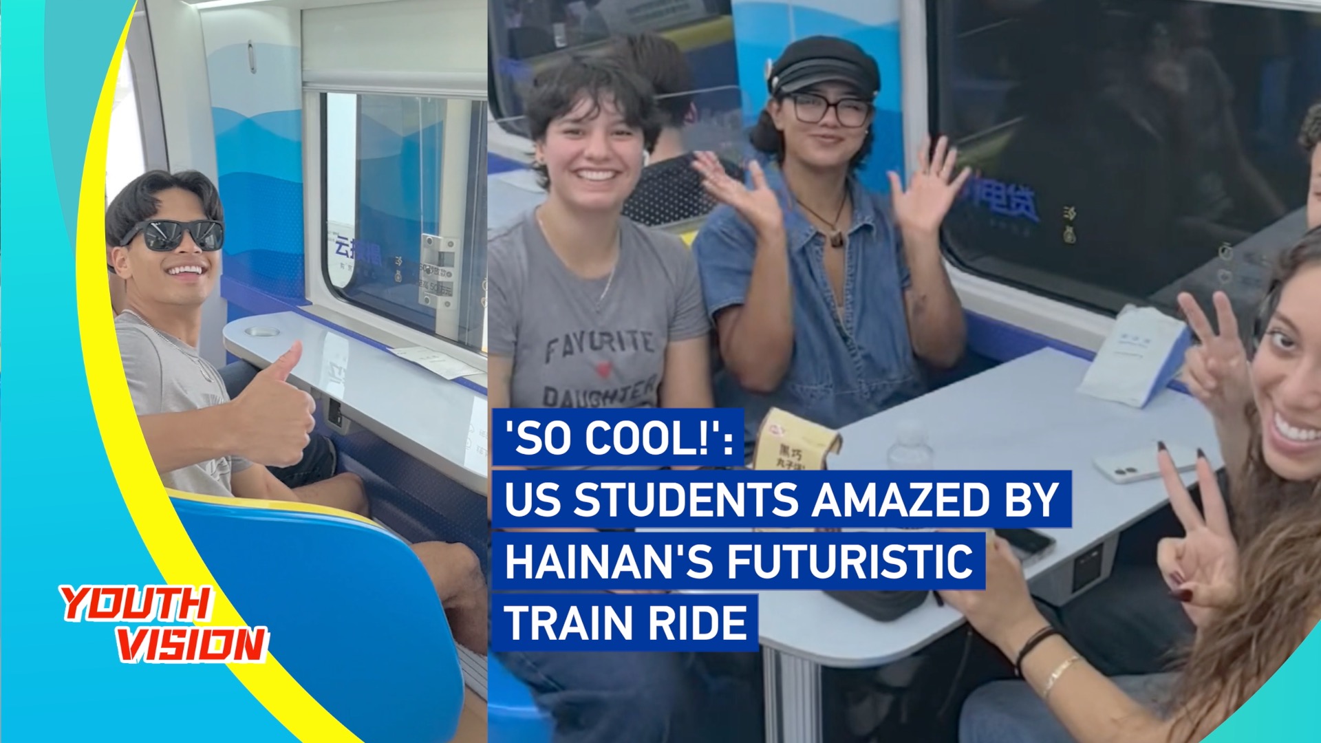 'So cool!': US students amazed by Hainan's futuristic train ride