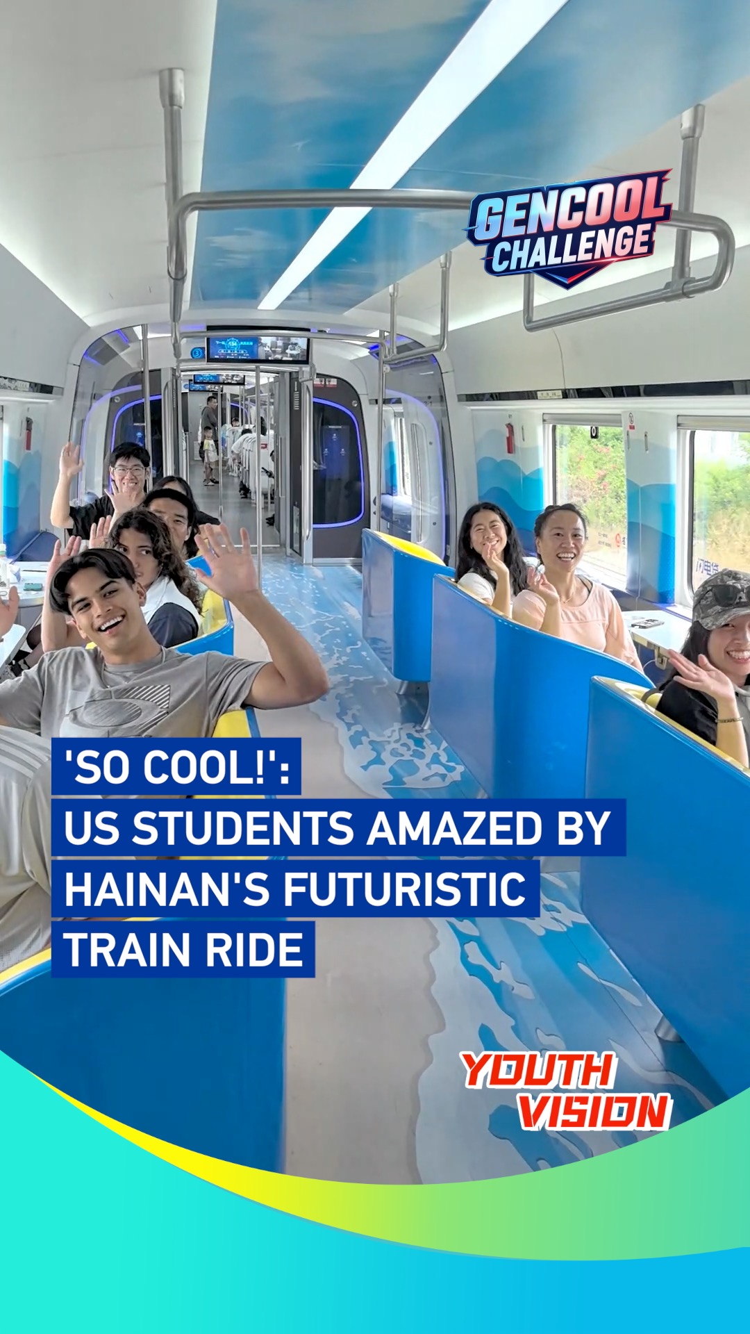 'So cool!': US students amazed by Hainan's futuristic train ride