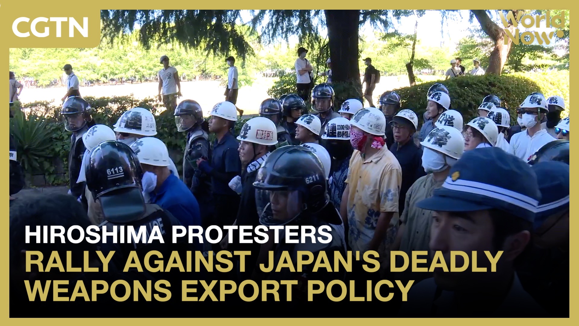 Hiroshima protesters rally against Japan's deadly weapons export policy