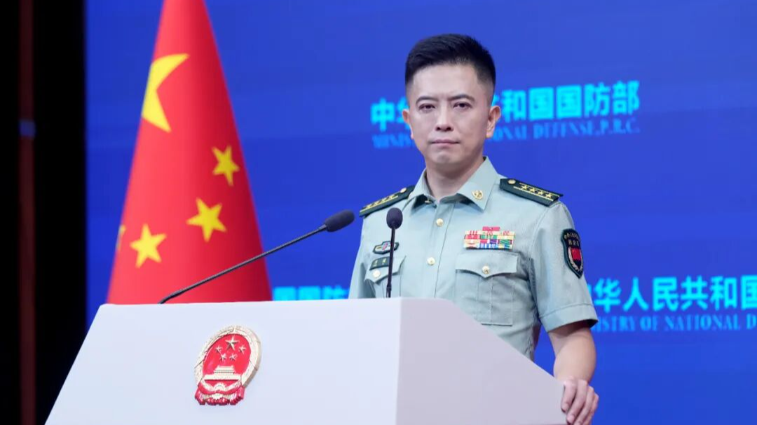 Chen Xi, spokesperson for the Chinese Ministry of National Defense, at a regular news briefing in Beijing, China, August 7, 2026. /Ministry of National Defense