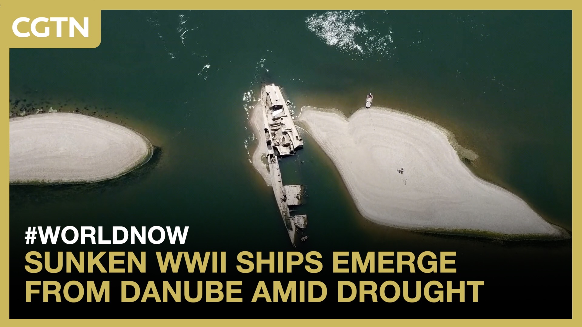 Sunken WWII ships emerge from Danube amid drought
