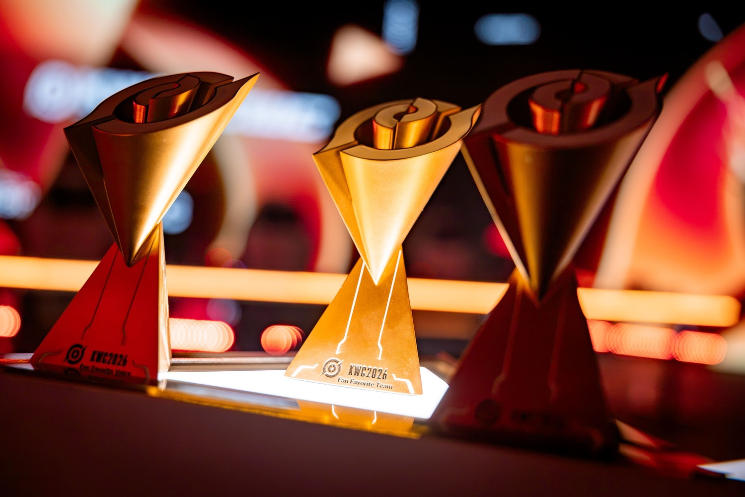 The trophies for the Honor of Kings World Cup at the Esports World Cup in Paris, France, August 8, 2026. /Honor of Kings