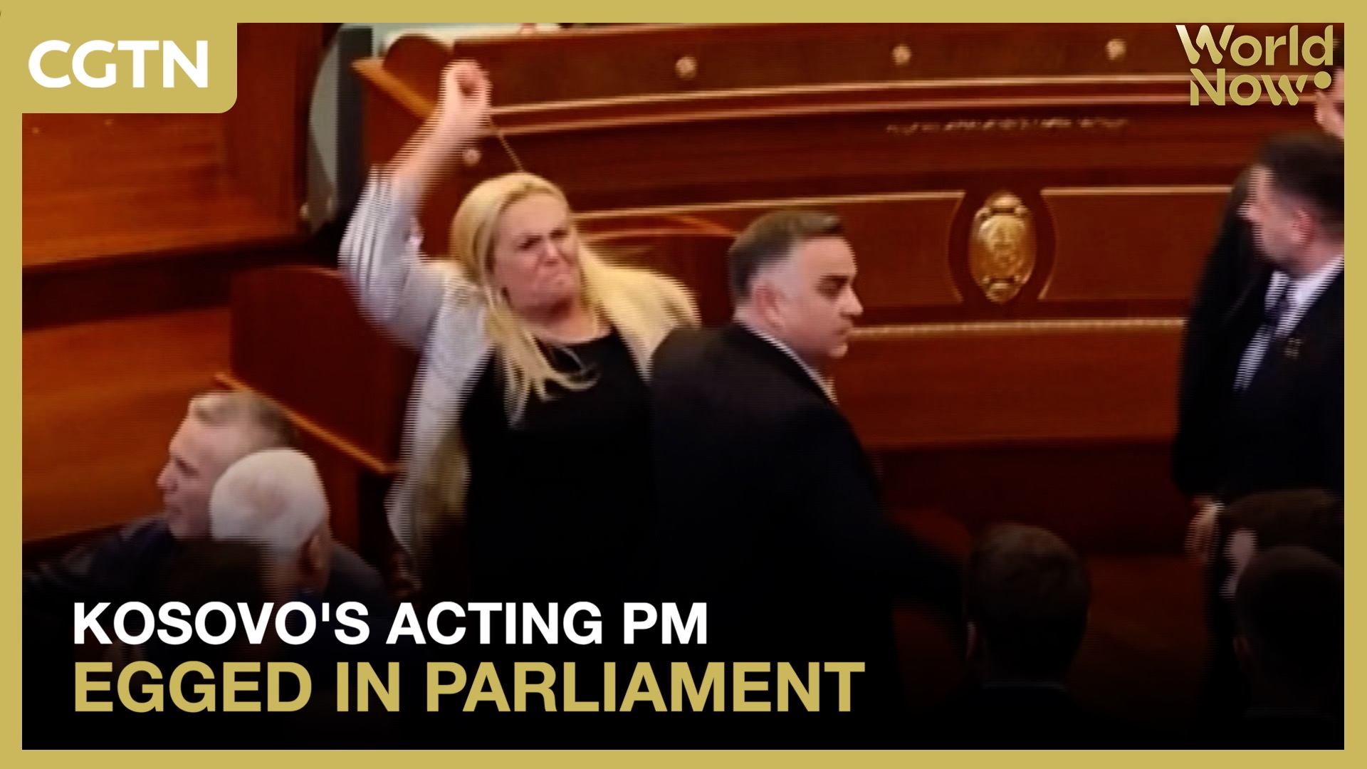 Kosovo's acting PM egged in parliament