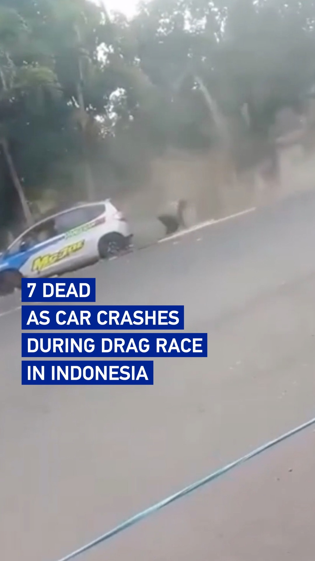 7 dead as car crashes during drag race in Indonesia