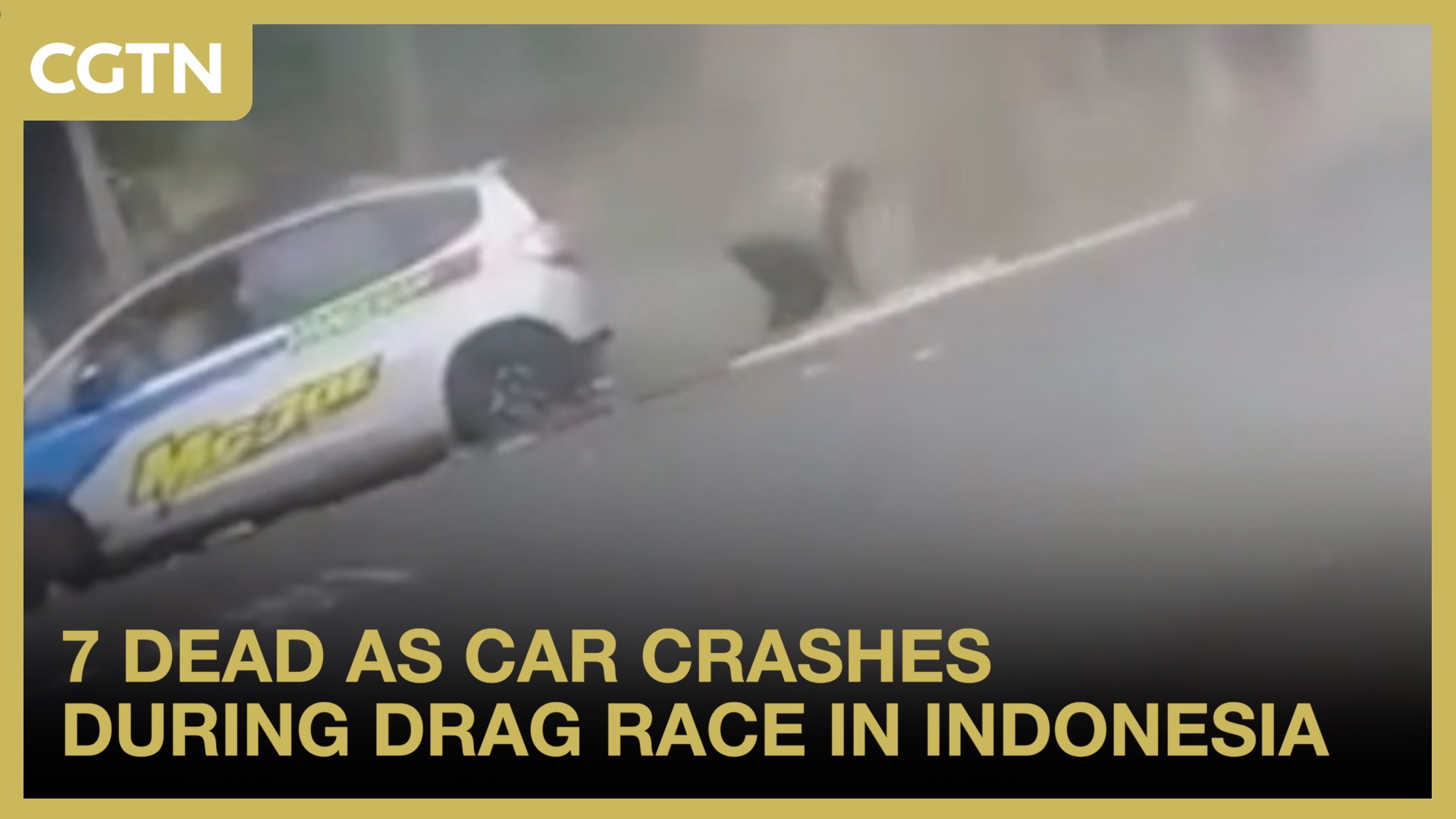 7 dead as car crashes during drag race in Indonesia