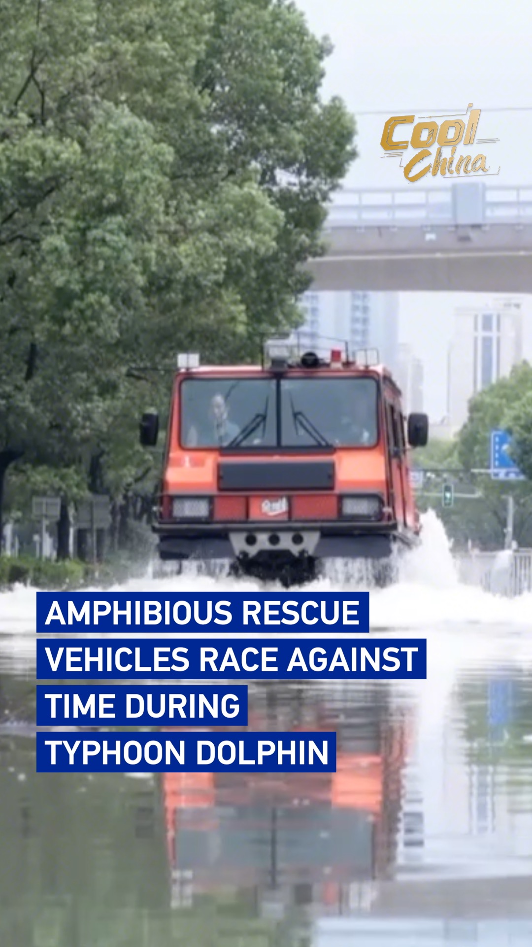 Amphibious rescue vehicles race against time during Typhoon Dolphin