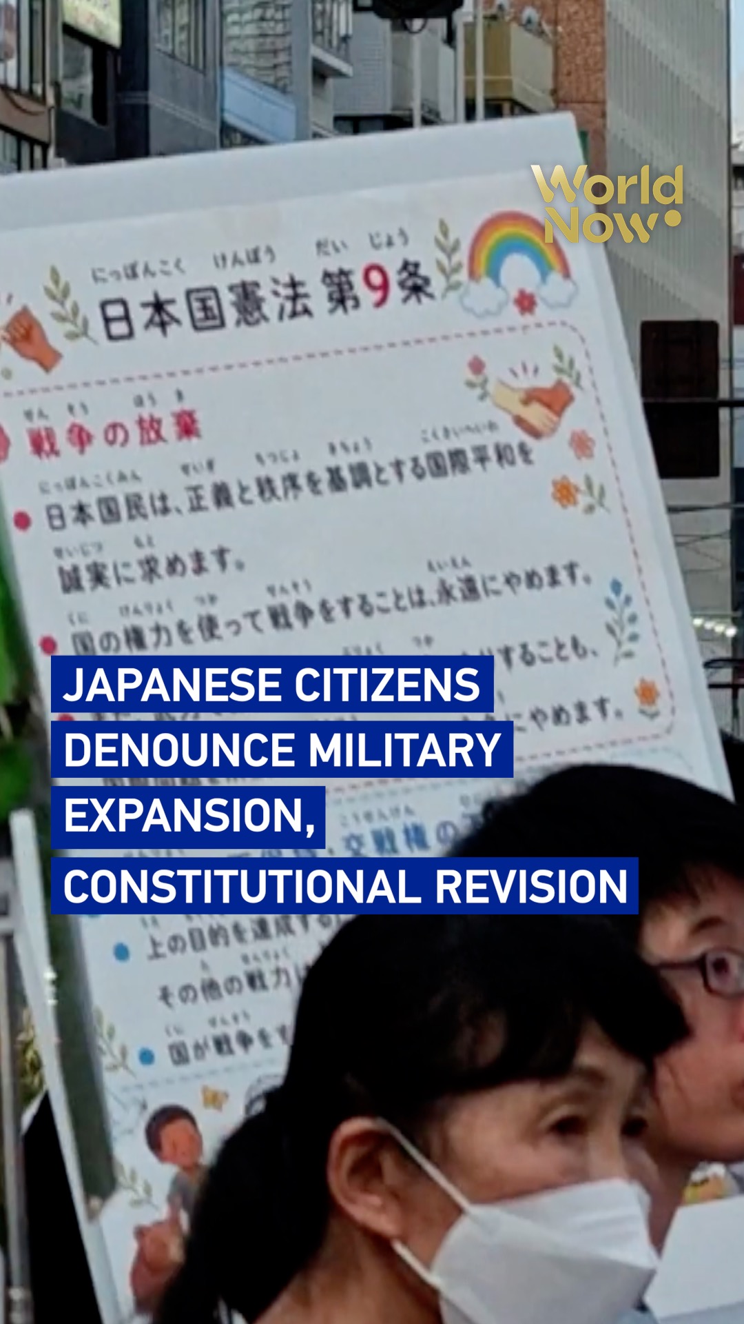 Japanese citizens denounce military expansion, constitutional revision