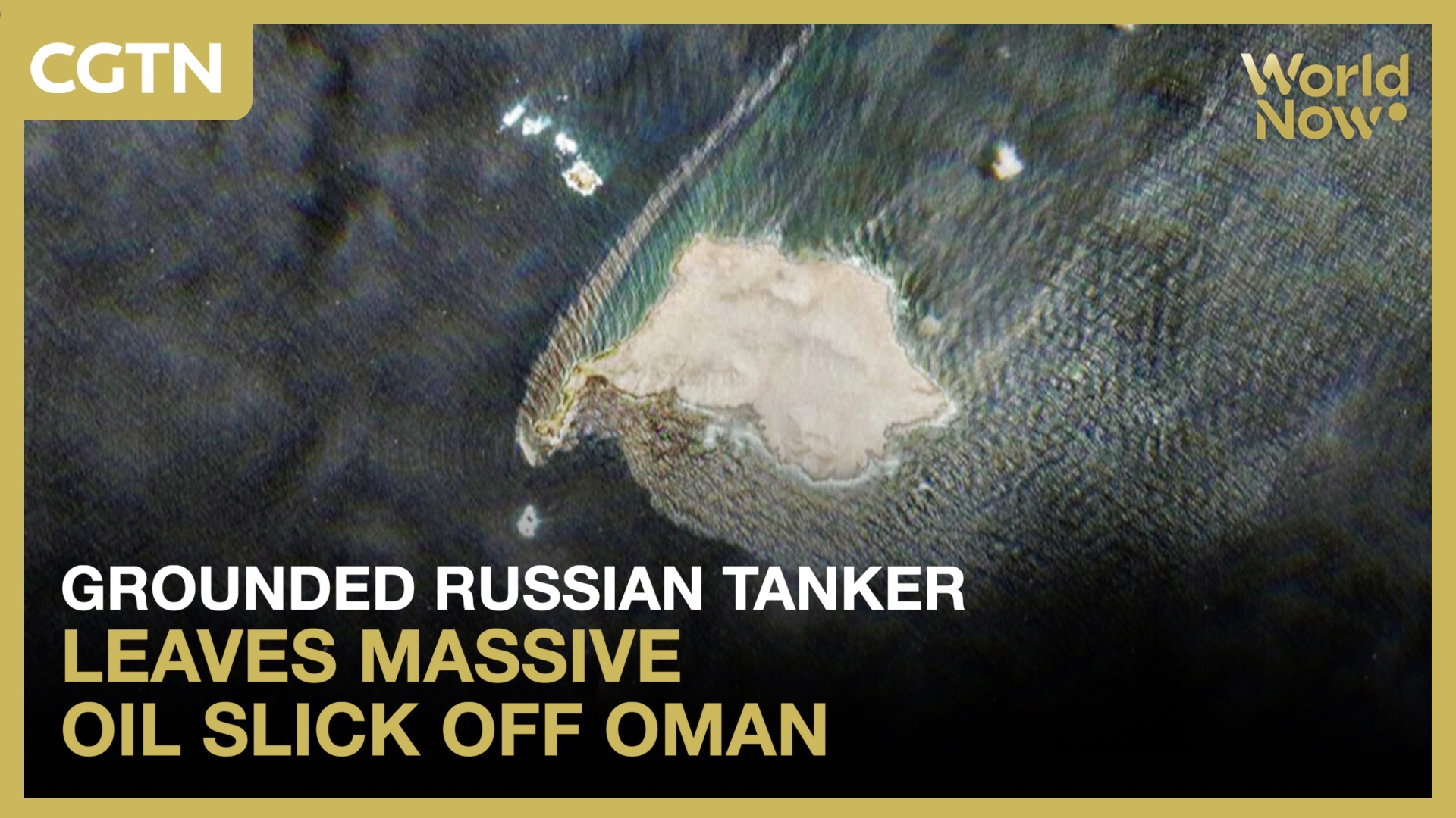 Grounded Russian tanker leaves massive oil slick off Oman