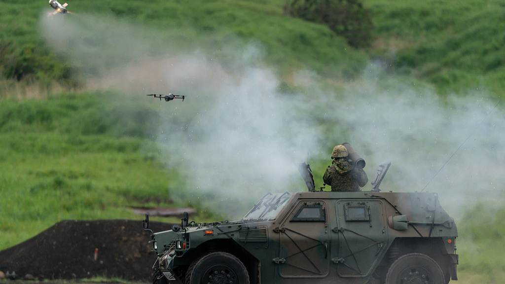 A member of the Japan Ground Self-Defense Force takes part in a live-fire exercise at the East Fuji Maneuver Area in Gotemba, Shizuoka Prefecture, Japan, June 7, 2026. /VCG