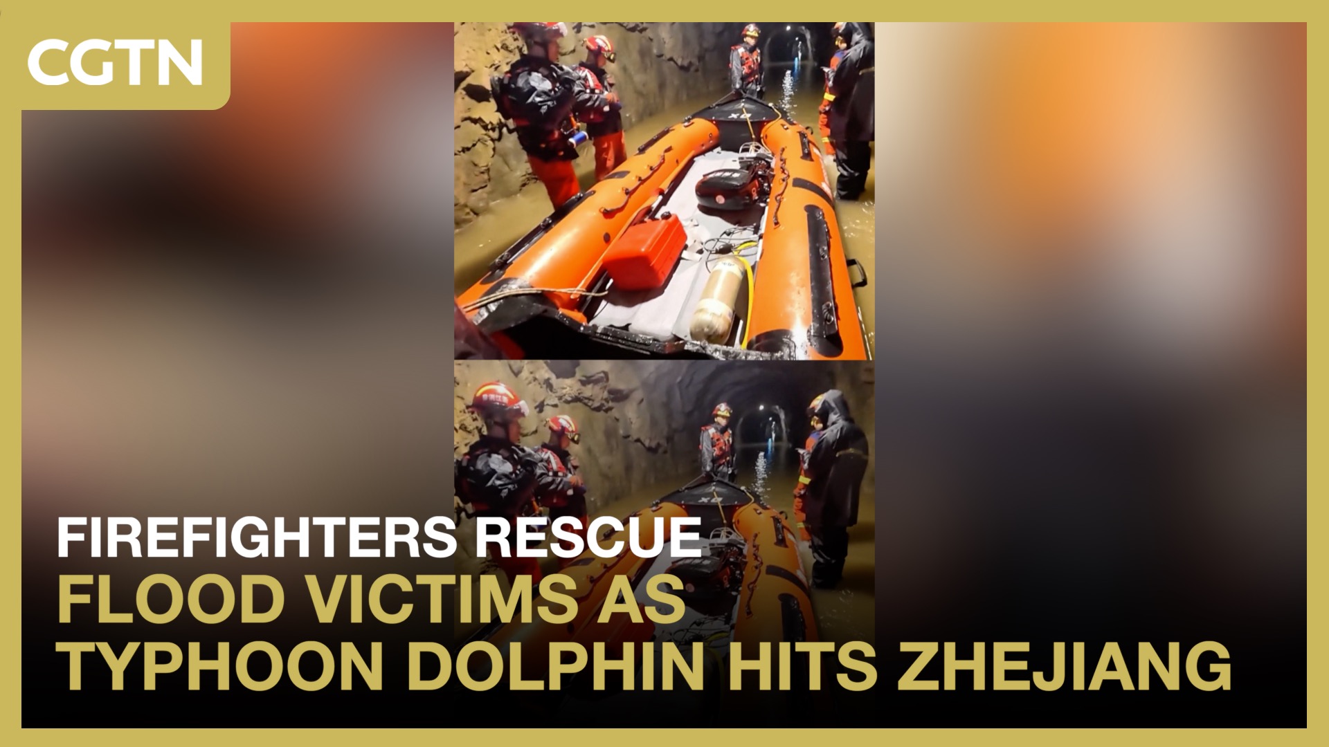 Firefighters rescue flood victims as Typhoon Dolphin hits Zhejiang