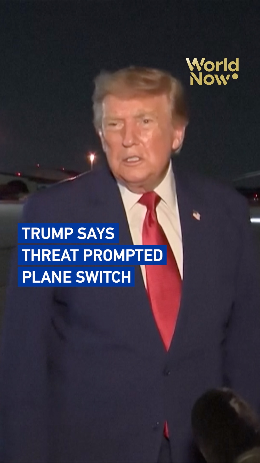Trump says threat prompted plane switch