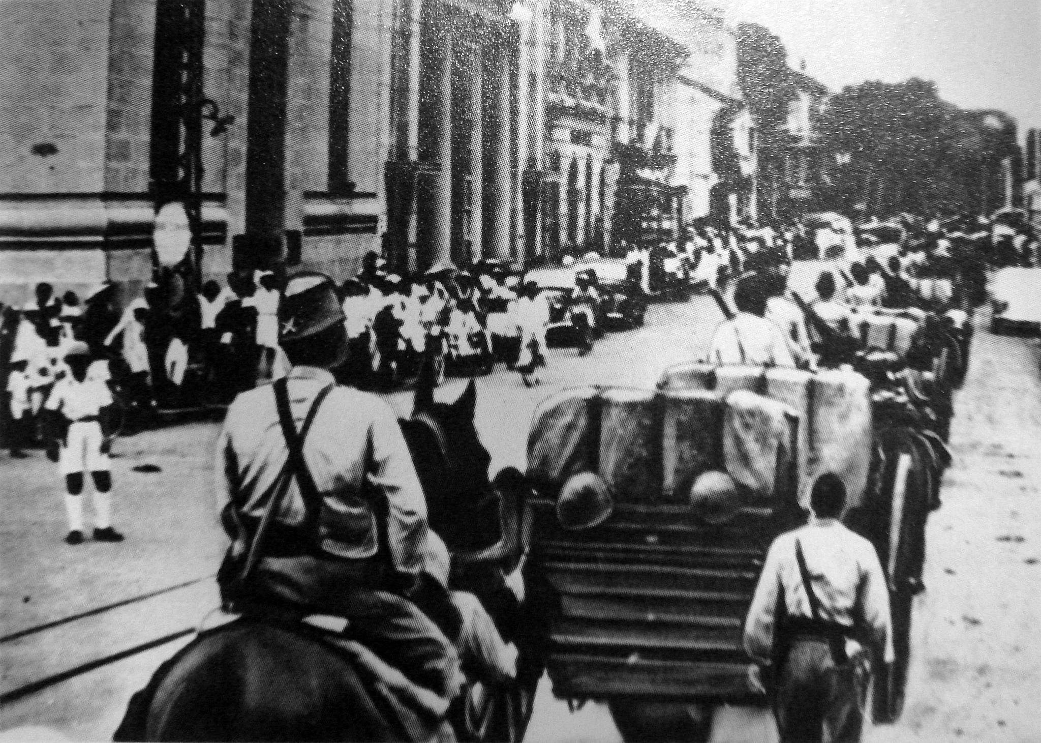 A profile photo of Japanese troops entering Saigon, Vietnam, in 1942. /CFP