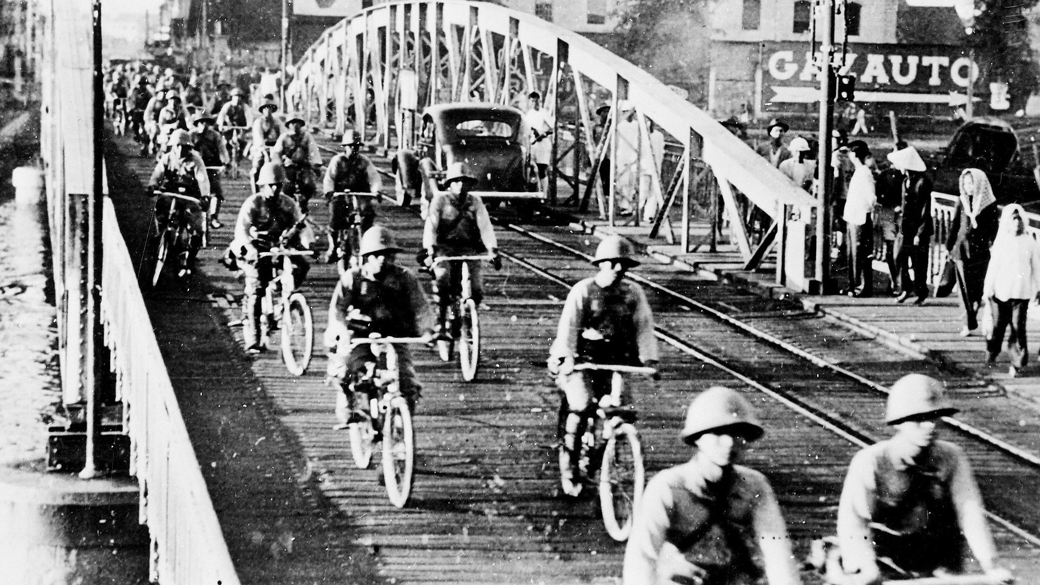 A file photo of Japanese troops entering Saigon, Vietnam, during World War II, September 15, 1941. /CFP