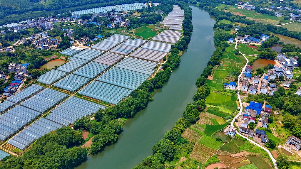 A view of Liangzhou Village in Huichang County, Ganzhou City, east China's Jiangxi Province, August 6, 2026. /VCG