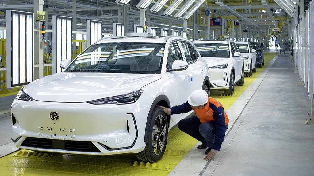 Proton, the Malaysian carmaker backed by China's Geely Automobile Holdings Ltd., launched its electric vehicle production plant, marking the country's first foray into EV manufacturing, Perak, Malaysia, September 4, 2025. /VCG
