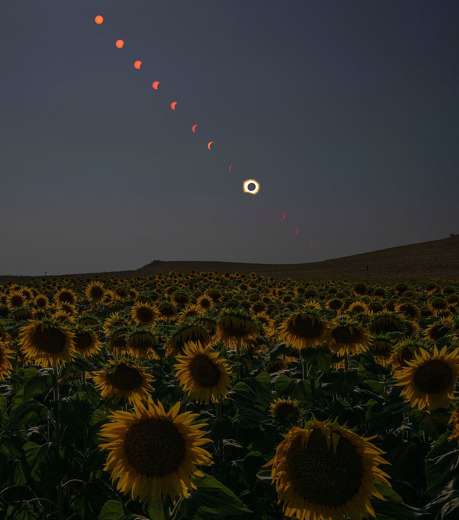 The progression of a total solar eclipse over San Millan de los Caballeros, Spain, August 12, 2026. /VCG