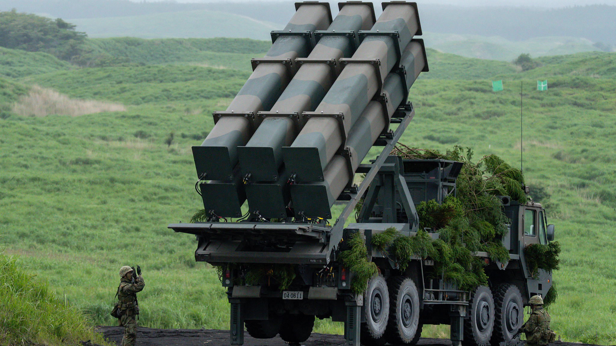 Japan Ground Self-Defense Force's (JGSDF) Type 25 Surface-to-Ship Guided Missile is displayed during a live-fire exercise at the East Fuji Maneuver Area in Gotemba, Shizuoka Prefecture, Japan, June 7, 2026. /CFP