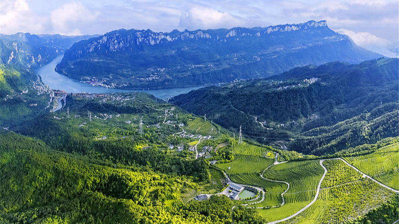 View of clear water and lush green mountains along the Xiling Gorge on the Yangtze River in central China's Hubei Province, May 20, 2026. /CFP