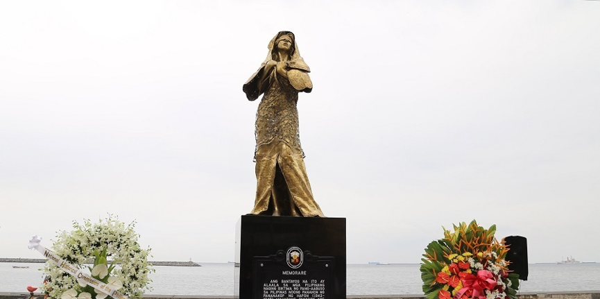 A file photo taken on December 8, 2017, shows a statue representing the 
