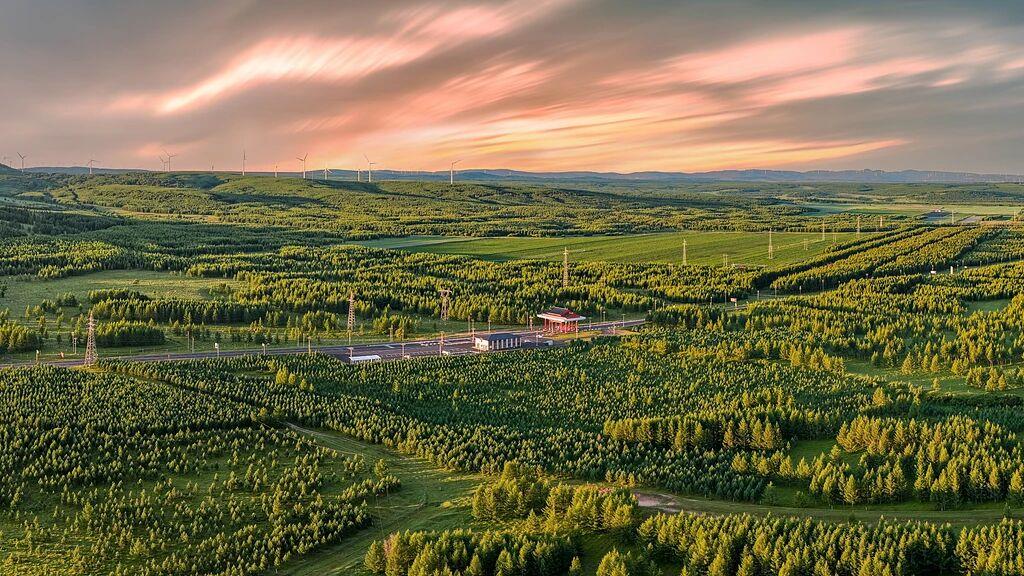 Sunrise arrives over the Saihanba Mechanical Forest Farm in north China's Hebei Province, July 16, 2026. /VCG
