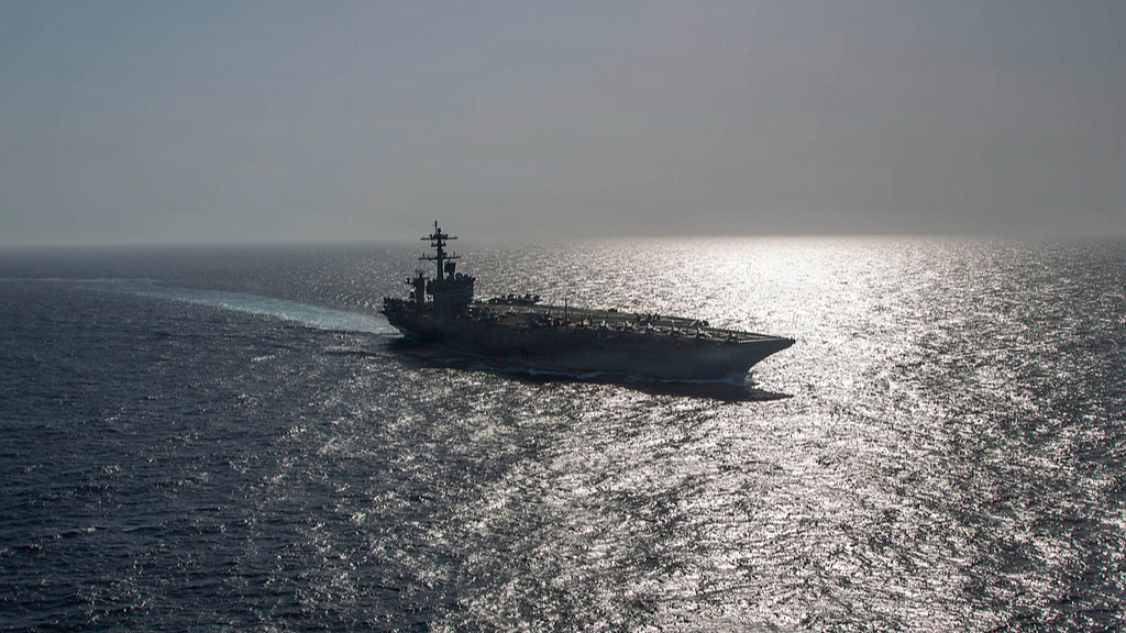 The US aircraft carrier USS Abraham Lincoln sails in the Arabian Sea, May 8, 2026. /VCG