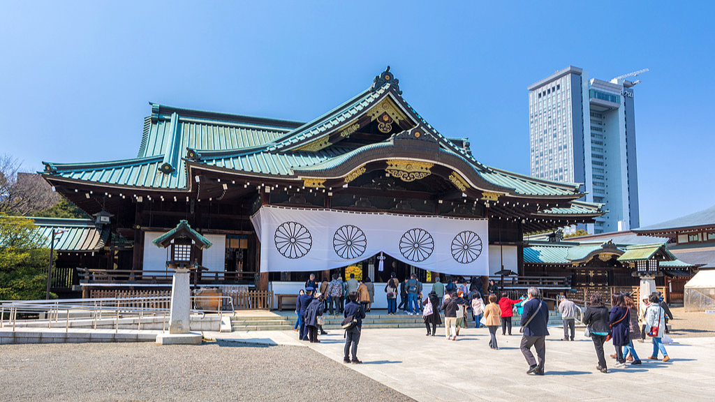 Yasukuni Shrine honors Japan's war dead, including 14 Class-A war criminals, in Tokyo, Japan. /VCG