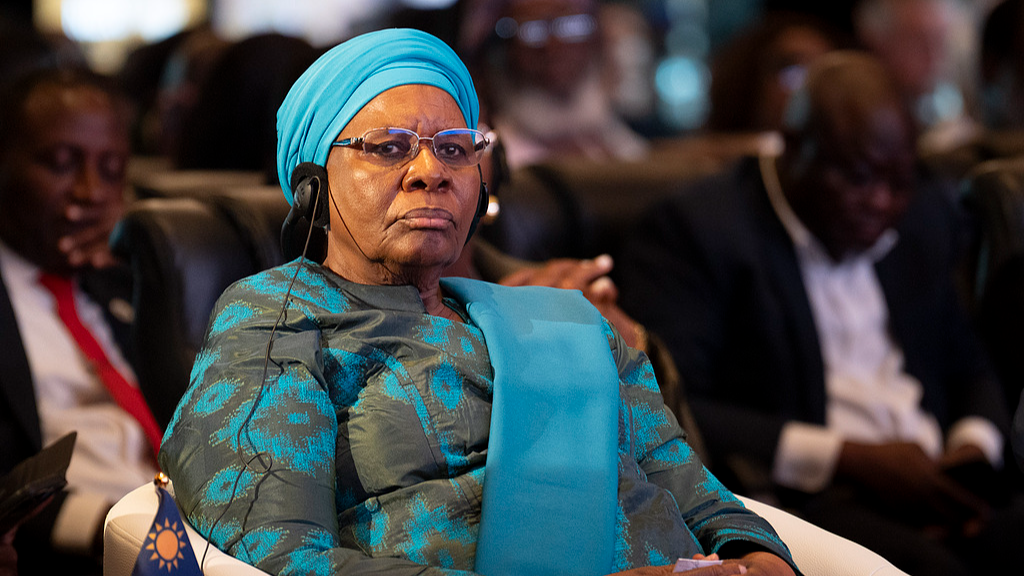 Namibian President Netumbo Nandi-Ndaitwah at a high-level consultative conference on next steps to the landmark United Nations resolution on trafficking of enslaved Africans in Accra, Ghana, June 18, 2026. /VCG