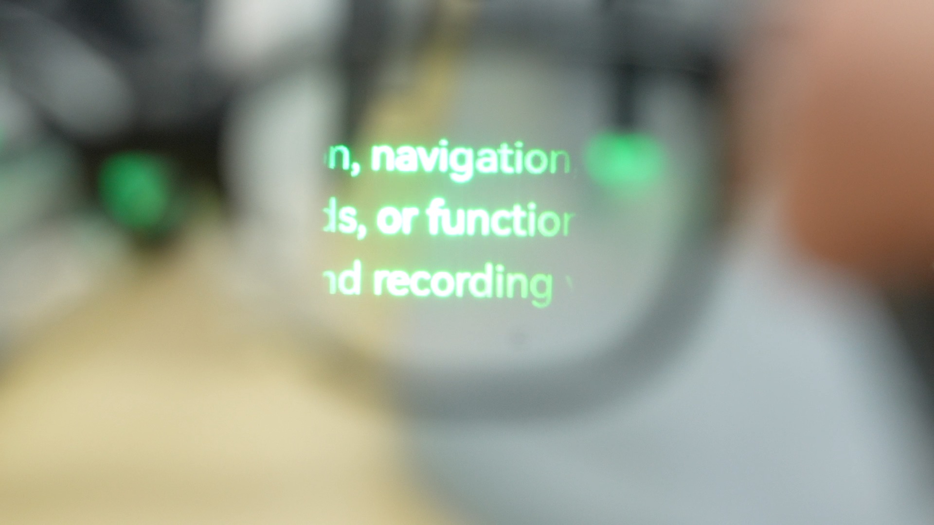 A demonstration of the floating text function of AI glasses is seen at the Huaqiang Electronic World, Shenzhen, south China's Guangdong Province, August 12, 2026. /CGTN