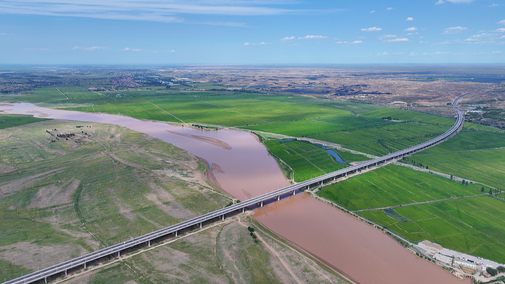 A section of the Yellow River in Yinchuan, northwest China's Ningxia Hui Autonomous Region, August 14, 2026. /VCG