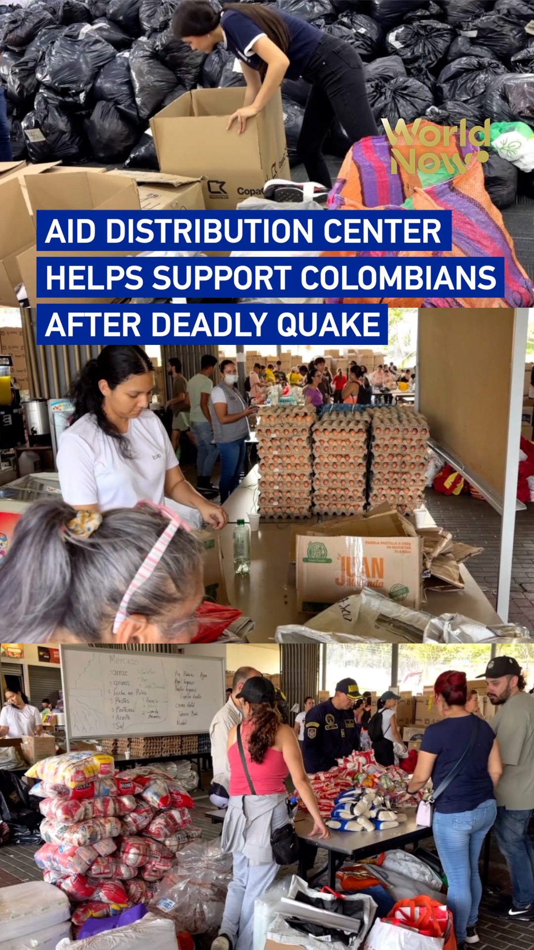 Aid distribution center helps support Colombians after deadly quake
