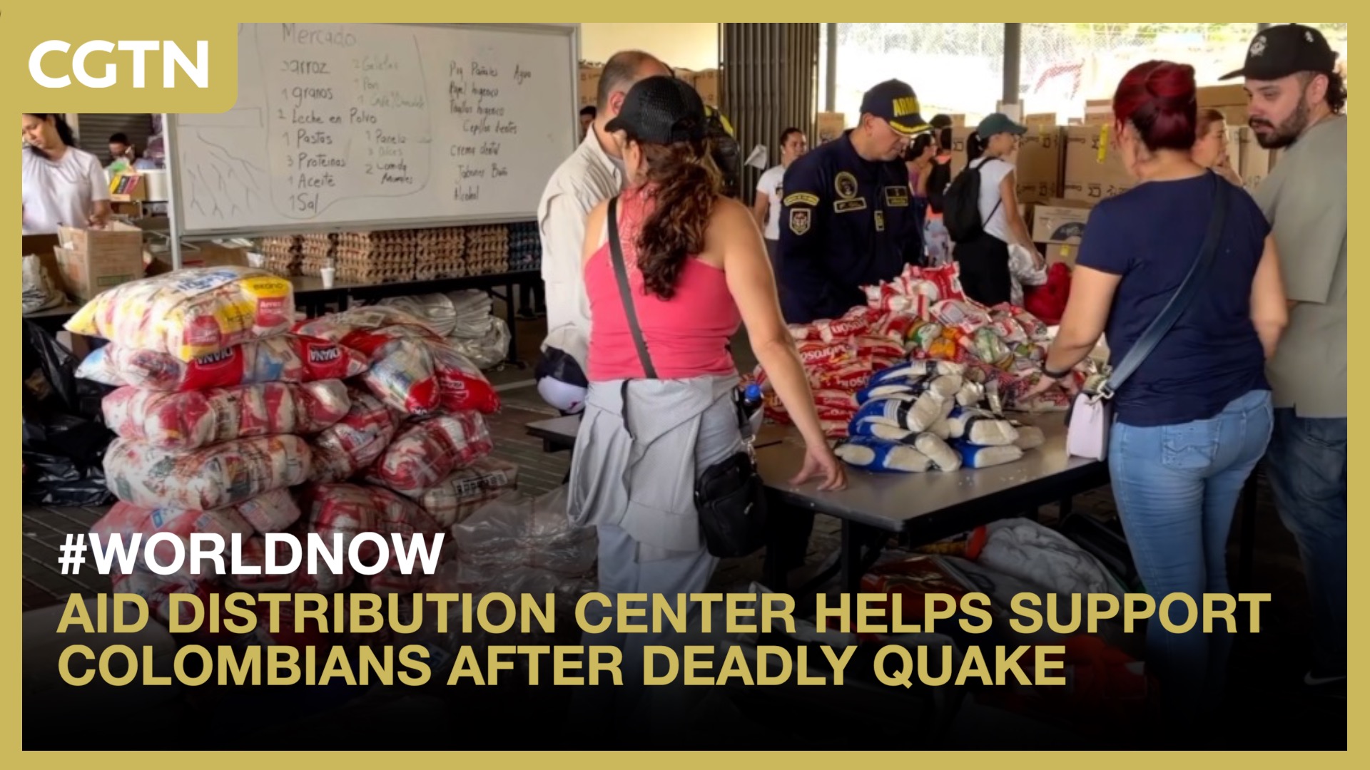 Aid distribution center helps support Colombians after deadly quake