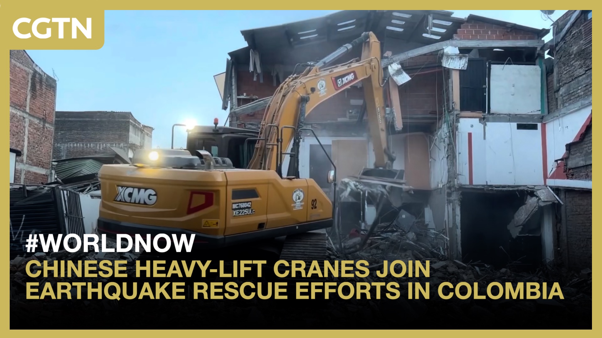 Chinese heavy-lift cranes join earthquake rescue efforts in Colombia