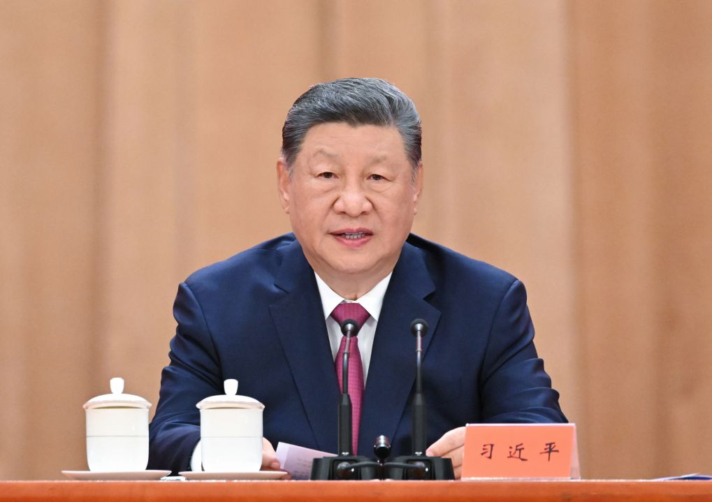 Chinese President Xi Jinping, also general secretary of the CPC Central Committee and chairman of the Central Military Commission, delivers an important speech at a grand gathering to commemorate the birth centenary of late leader Jiang Zemin at the Great Hall of the People in Beijing, China, August 17, 2026. /Xinhua