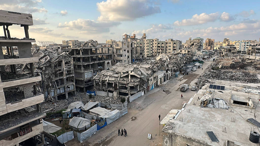 Residential areas have been reduced to rubble, with large numbers of buildings collapsed or damaged in Gaza city, August 17, 2026. /VCG