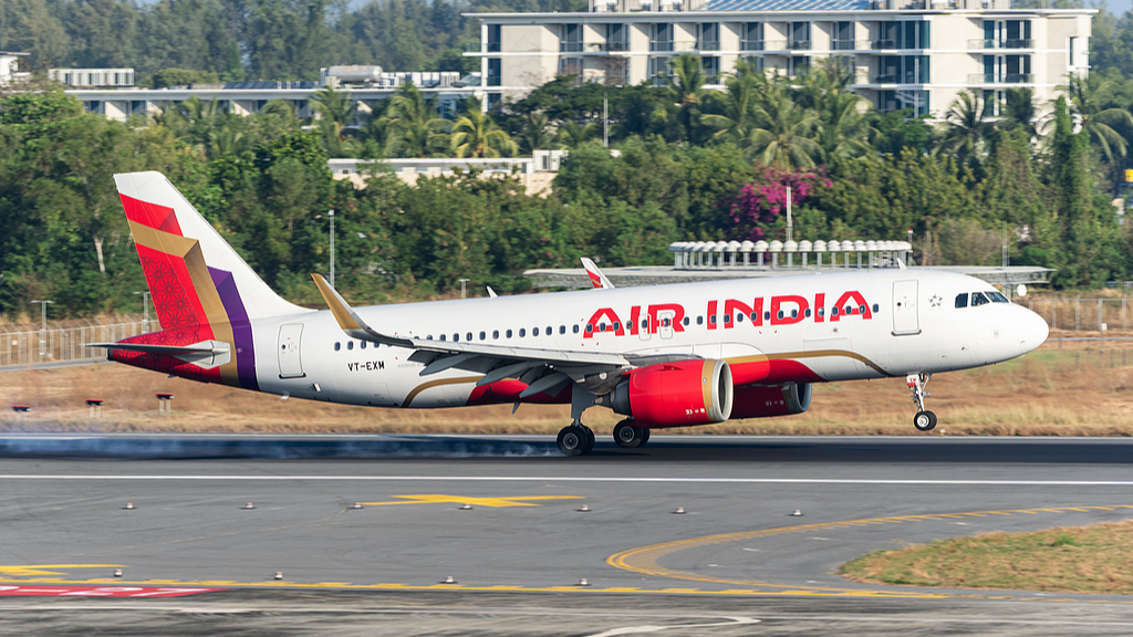 An Air India flight lands at Phuket Airport in Phuket, Thailand, January 11, 2026. /VCG
