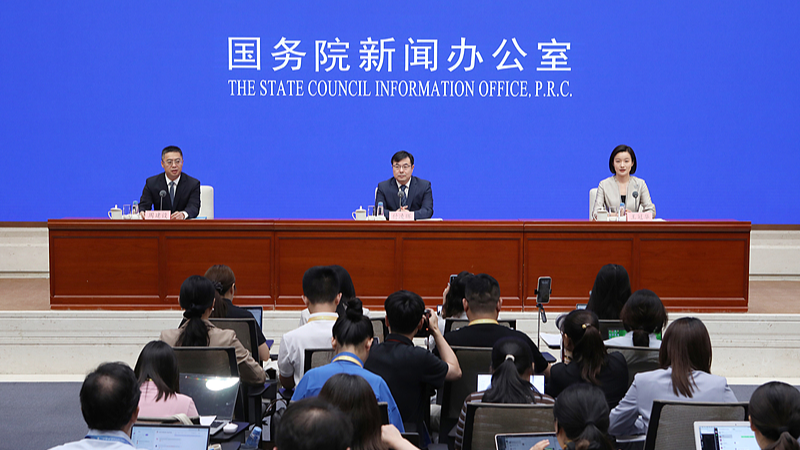 China's State Council Information Office (SCIO) held a press conference on the country's economic performance in July 2026 in Beijing, August 17, 2026. /CFP