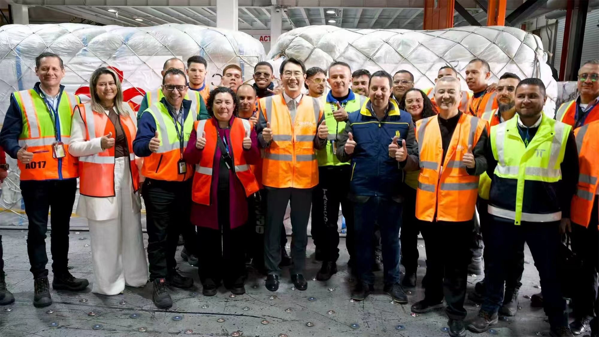 Humanitarian relief supplies provided by the Chinese government arrive at El Dorado International Airport in Bogota, capital of Colombia, August 18, 2026. /CMG