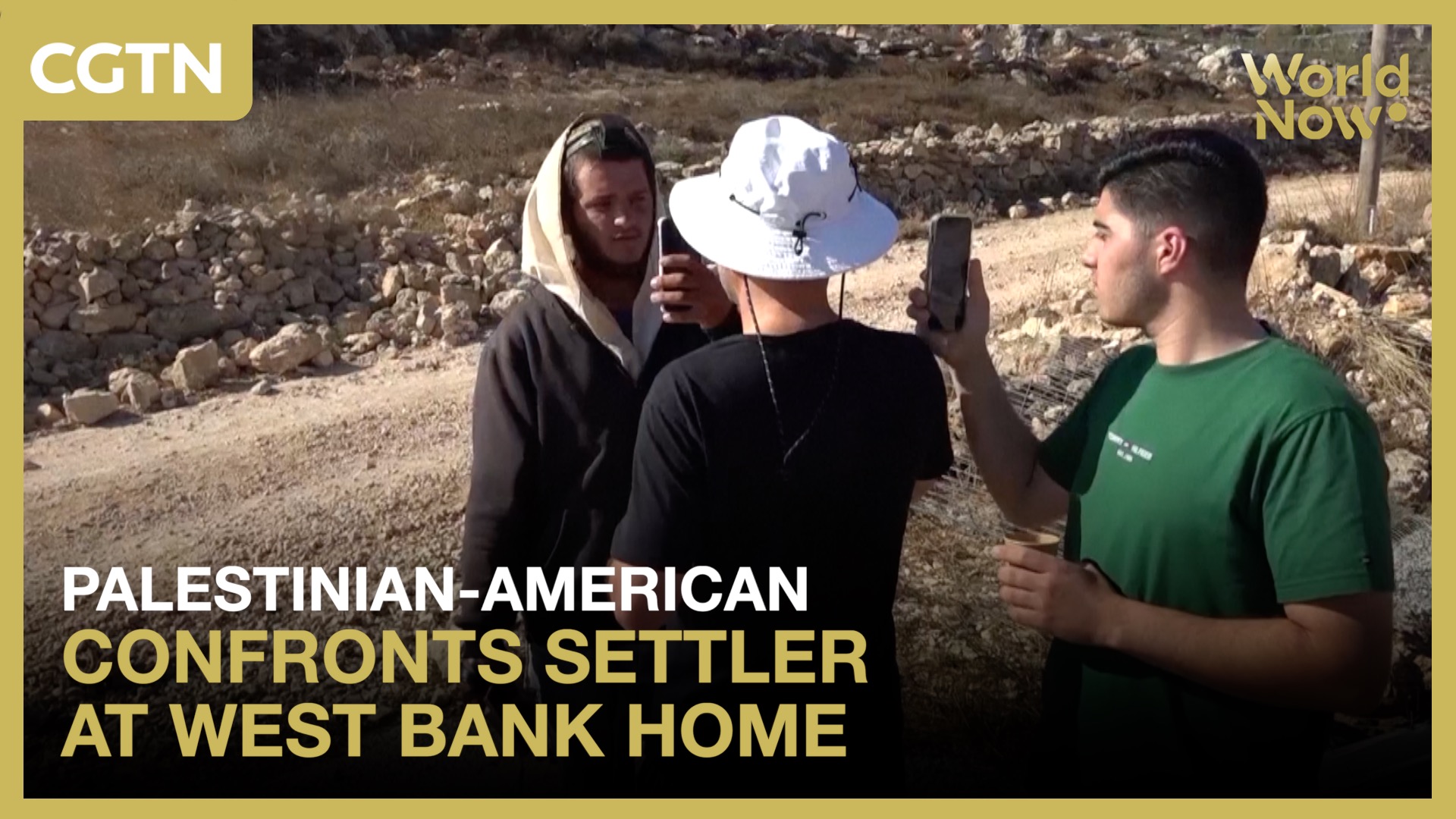 Palestinian-American confronts settler at West Bank home