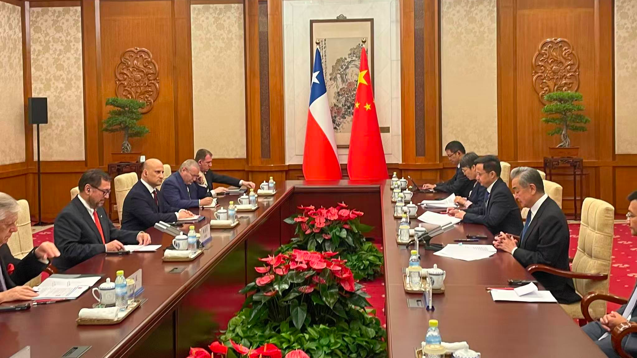 Chinese Foreign Minister Wang Yi, also a member of the Political Bureau of the Communist Party of China Central Committee, meets with Foreign Affairs Minister of Chile Francisco Perez Mackenna in Beijing, China, August 19, 2026. /CGTN