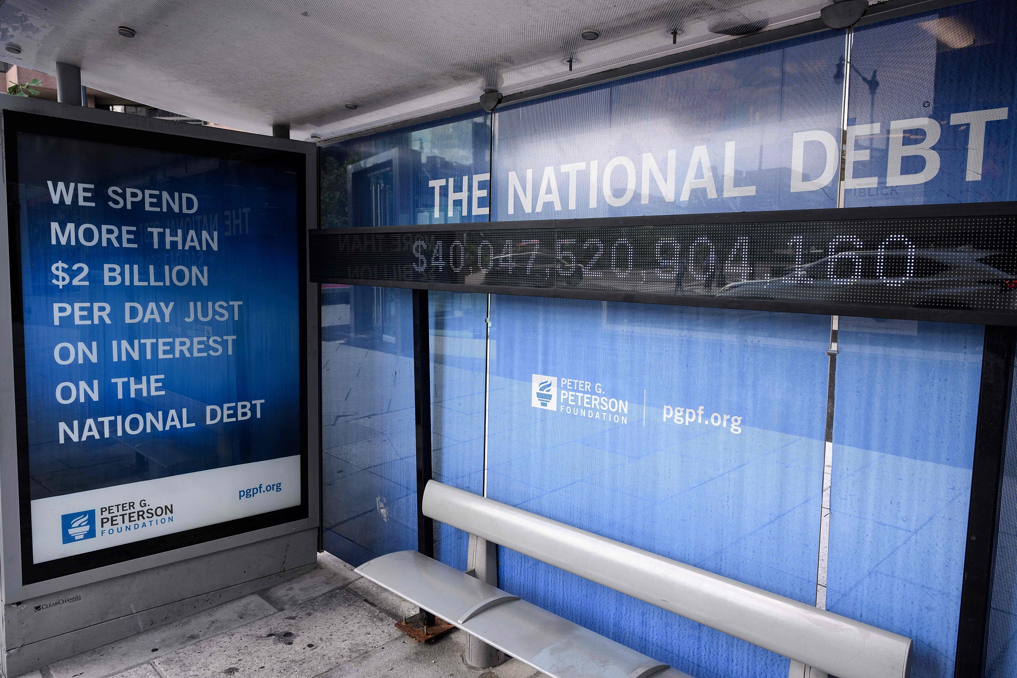 An electronic display shows the national debt in Washington, DC, US, August 19, 2026. The US national debt has exceeded a record $40 trillion. /VCG