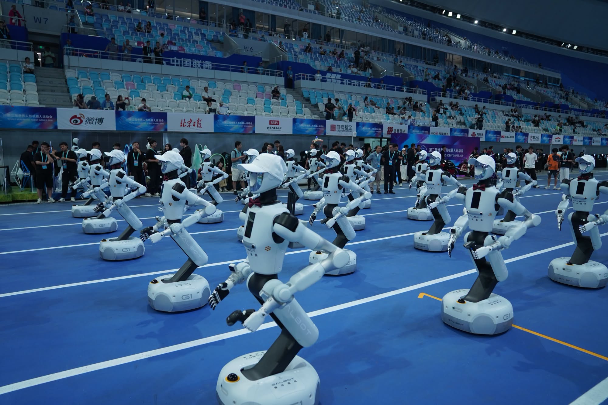 A scene at the second World Humanoid Robot Games. /Qu Bo